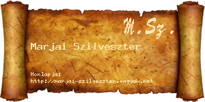 Marjai Szilveszter névjegykártya